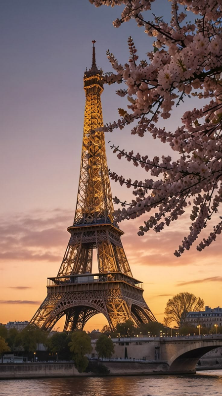 Eiffel Tower at dusk